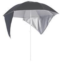 Strandparasol med sidevægge 215 cm antracitgrå