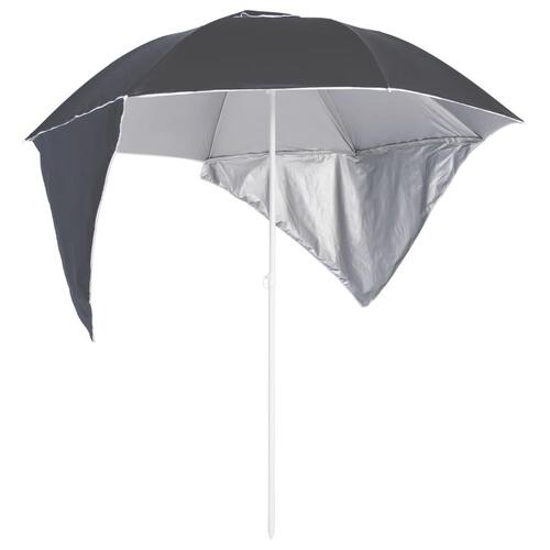 Strandparasol med sidevægge 215 cm antracitgrå