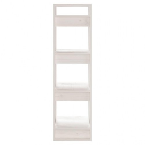 Bogreol/rumdeler 41×35×125 cm - massivt fyrretræ, hvid