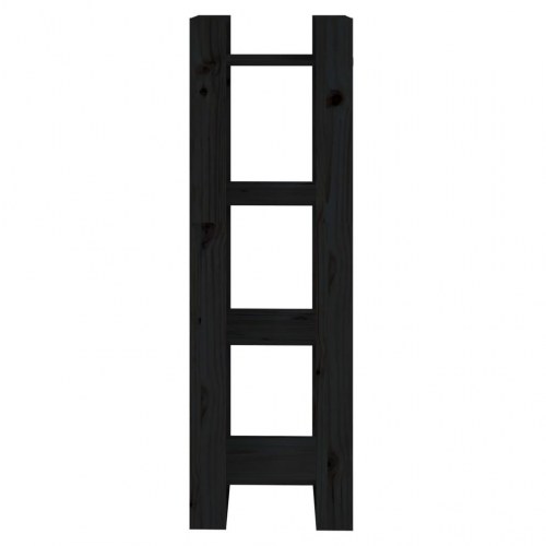 Bogreol/rumdeler i massivt fyrretræ - 41 × 35 × 125 cm, sort