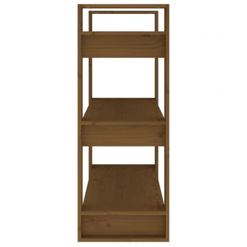 Bogreol/rumdeler 80x35x91 cm massivt fyrretræ gyldenbrun
