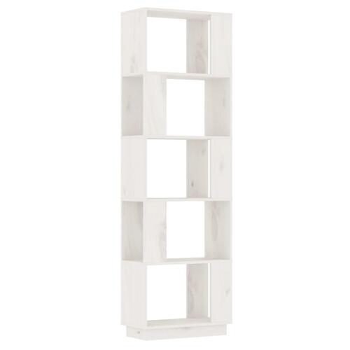 Bogreol/rumdeler 51x25x163,5 cm massivt fyrretræ hvid