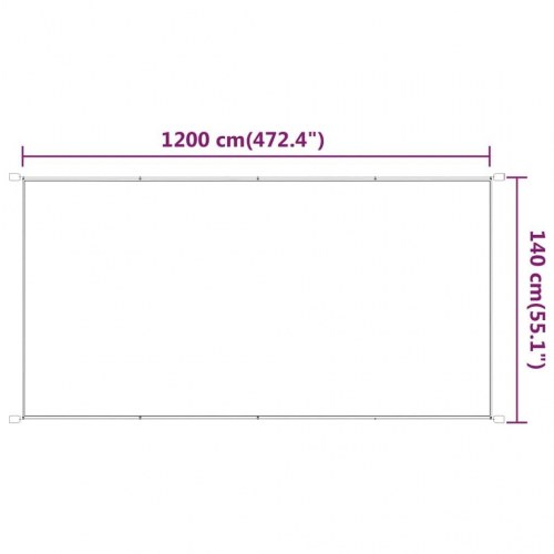 Lodret markise 140 × 1.200 cm i oxfordstof - beige