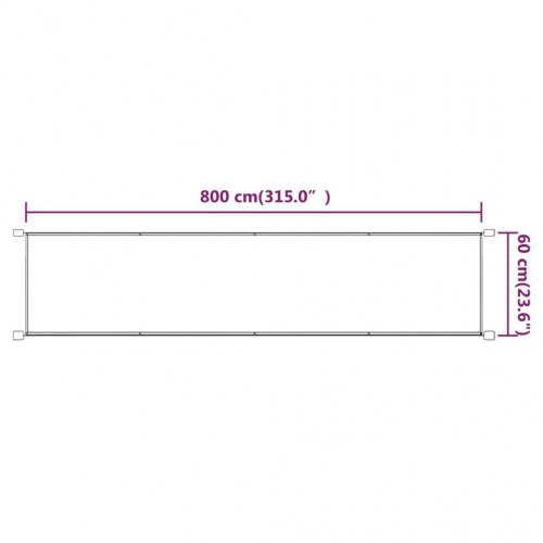 Lodret markise 60x800 cm oxfordstof terrakottafarvet