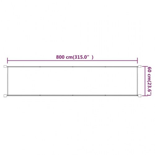 Lodret markise 60x800 cm oxfordstof gråbrun