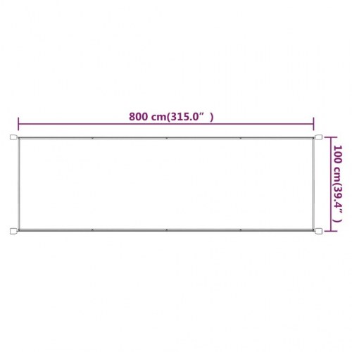 Lodret markise 100x800 cm oxfordstof gråbrun