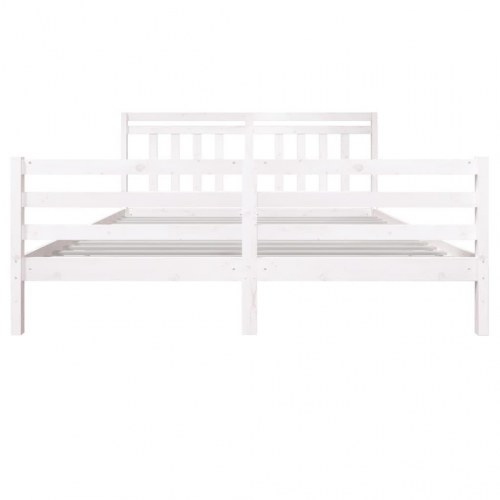 Sengeramme 180x200 cm Super King massivt træ hvid