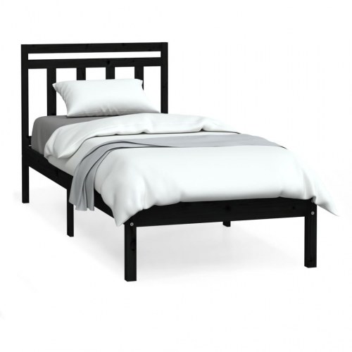Sengeramme 75x190 cm Small Single massivt træ sort