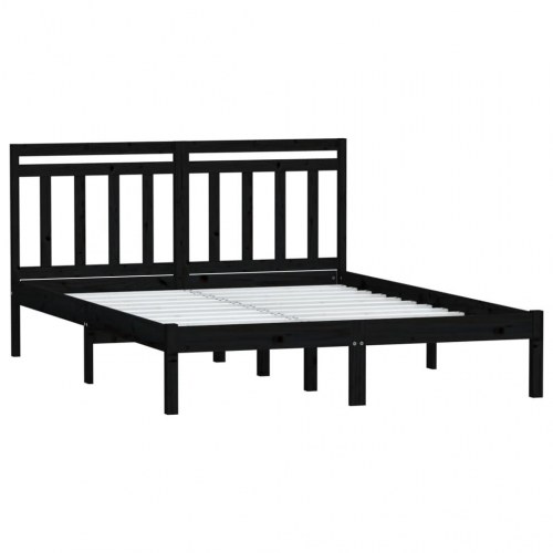 Sengeramme 120x190 cm Small Double massivt træ sort