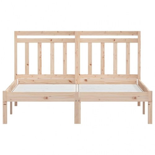 Sengeramme med sengegærde 135 x 190 cm i massivt fyrretræ