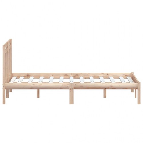 Sengeramme med sengegærde 135 x 190 cm i massivt fyrretræ