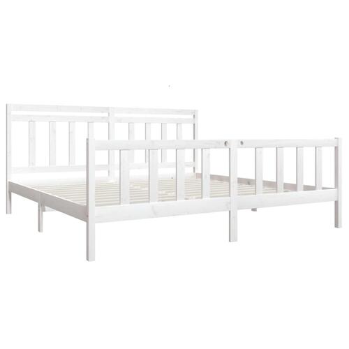 Sengeramme 200x200 cm massivt træ hvid