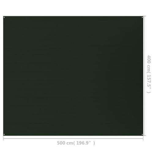 Telttæppe 400x500 cm HDPE mørkegrøn