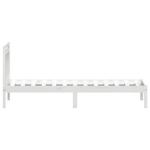 Sengeramme 100 x 200 cm i massivt fyrretræ - hvid