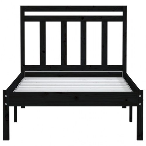 Sengeramme 100x200 cm massivt fyrretræ sort