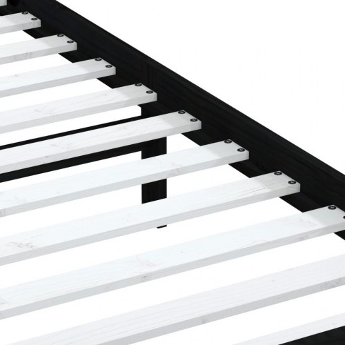 Sengeramme 100x200 cm massivt fyrretræ sort
