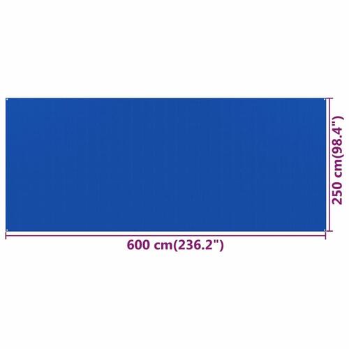 Telttæppe 250x600 cm HDPE blå