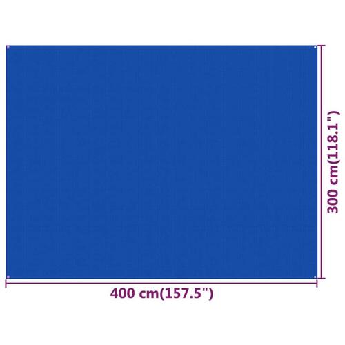 Telttæppe 300x400 cm HDPE blå