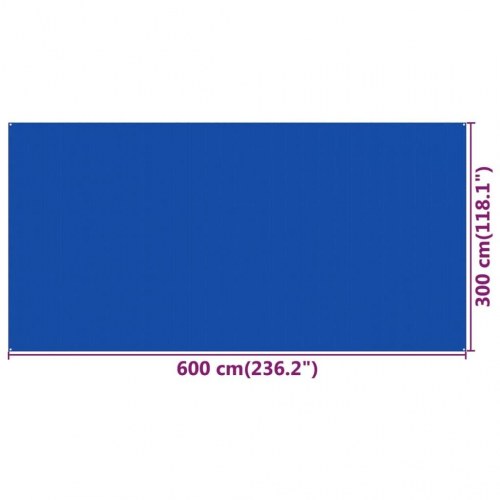 Telttæppe 300 × 600 cm i HDPE - blå