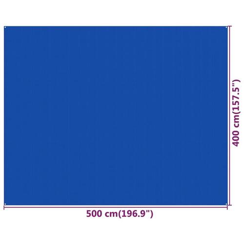 Telttæppe 400x500 cm HDPE blå