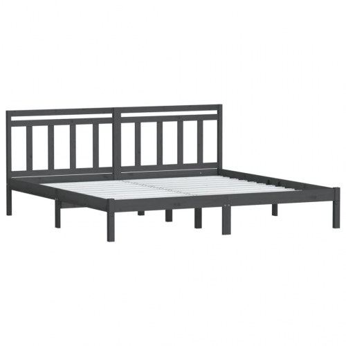 Sengeramme 160x200 cm massivt fyrretræ grå