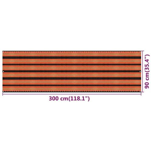 Altanafskærmning 90x300 cm HDPE flerfarvet