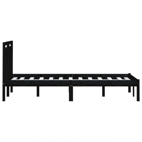 Sengeramme 200x200 cm i massivt fyrretræ - sort
