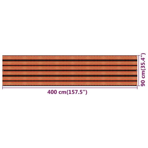 Altanafskærmning 90x400 cm HDPE flerfarvet