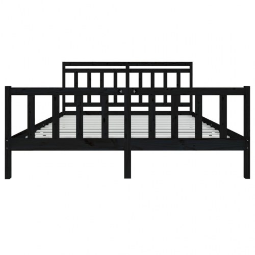 Sengeramme 180x200 cm Super King massivt træ sort