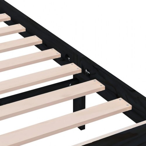 Sengeramme 180x200 cm Super King massivt træ sort