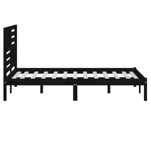 Sengeramme i massivt fyrretræ 140 x 190 cm - sort