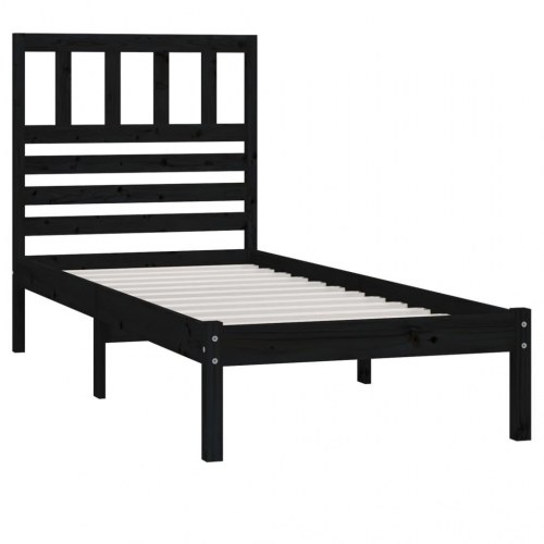 Sengeramme 100x200 cm massivt fyrretræ sort