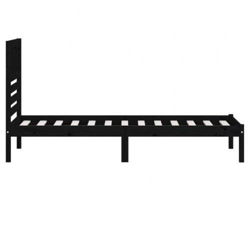 Sengeramme 100x200 cm massivt fyrretræ sort