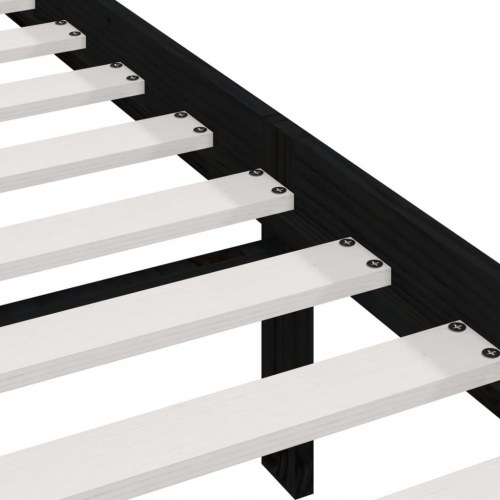 Sengeramme 100x200 cm massivt fyrretræ sort