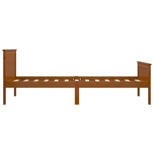 Sengeramme 90x200 cm massivt fyrretræ gyldenbrun