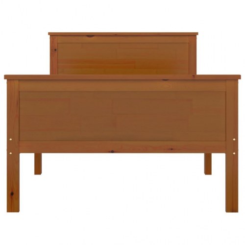 Sengeramme 90x200 cm massivt fyrretræ gyldenbrun