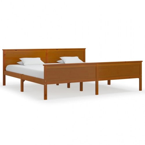 Sengeramme 200×200 cm i massivt fyrretræ - gyldenbrun