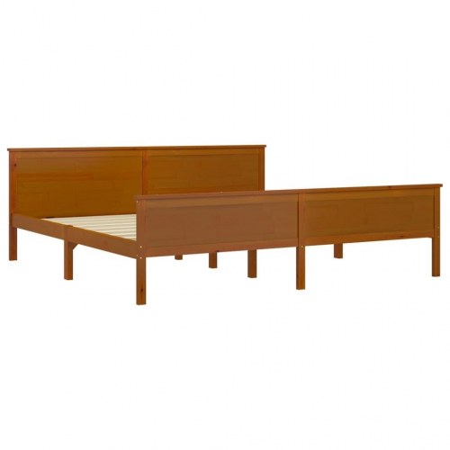 Sengeramme 200×200 cm i massivt fyrretræ - gyldenbrun