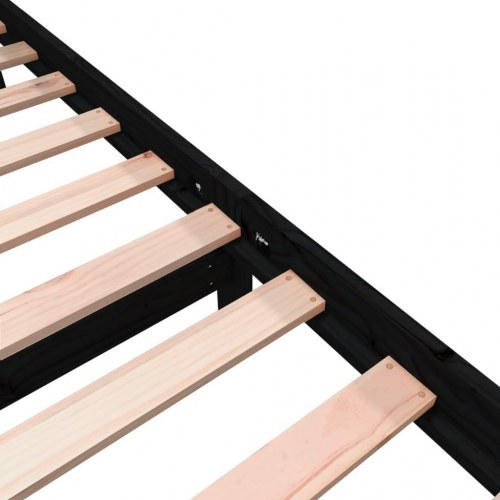 Sengeramme 75 x 190 cm Small Single i massivt fyrretræ - sort