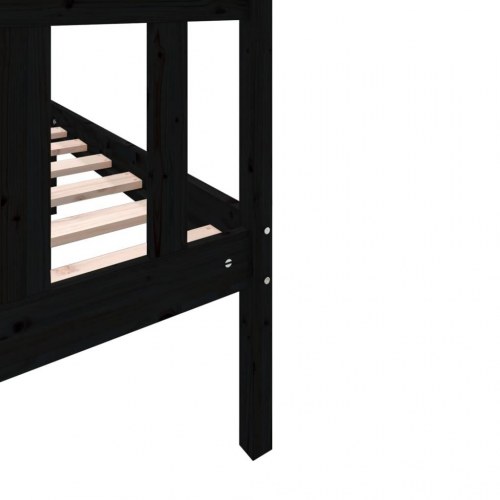 Sengeramme 75 x 190 cm Small Single i massivt fyrretræ - sort