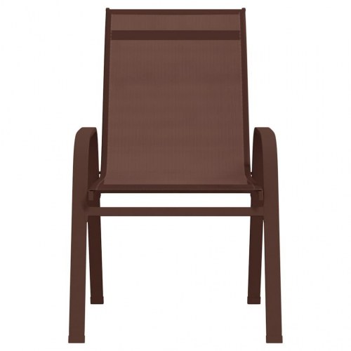 Stabelbare havestole - 2 stk. i brun textilene