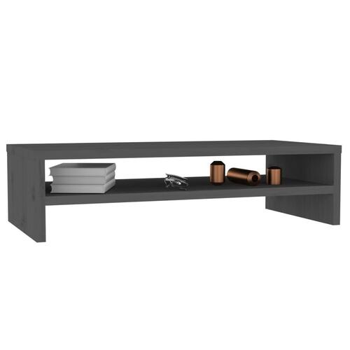 Skærmholder 50x24x13 cm massivt fyrretræ grå