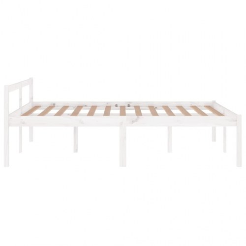 Seniorseng 140 x 200 cm i massivt fyrretræ - hvid