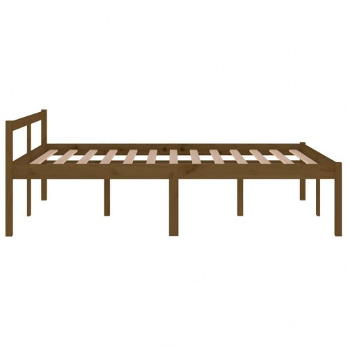 Seniorseng 140x200 cm massivt fyrretræ honningbrun