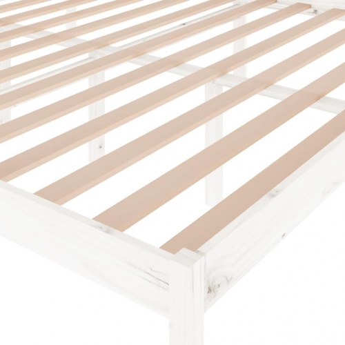 Seniorseng 180x200 cm super kingsize massivt fyrretræ hvid