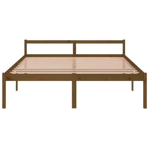 Seniorseng 180x200 cm super kingsize massivt fyrretræ honning