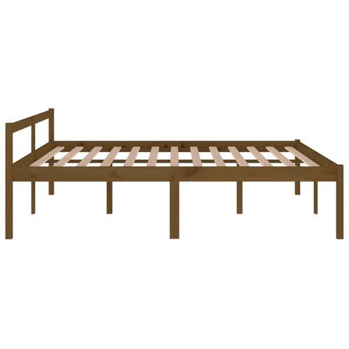 Seniorseng 180x200 cm super kingsize massivt fyrretræ honning