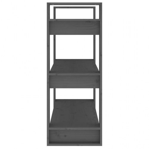Bogreol/rumdeler 80x35x91 cm massivt fyrretræ grå