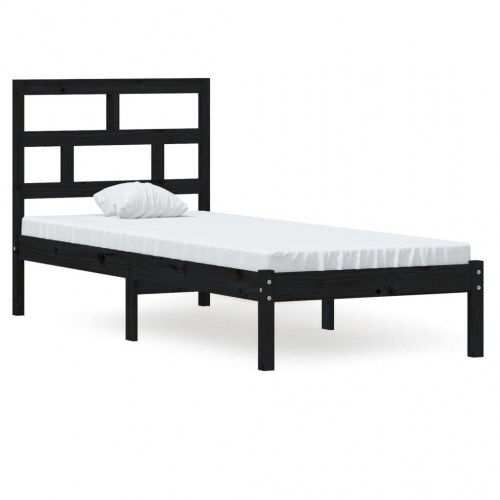 Sengeramme 75x190 cm Small Single massivt træ sort