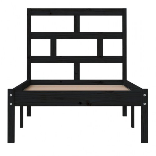 Sengeramme 75x190 cm Small Single massivt træ sort